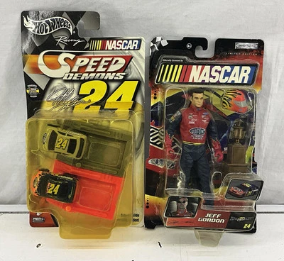 Figura Jakks Pacific Jeff Gordon #24 DuPont y coches Hot Wheels Speed Demons Foto 1 de 2