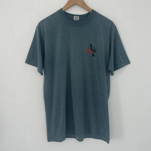 Vintage Stussy T-Shirt Top Sz XL Green Short Sleeve Saxophone Man 90s Jazz USA - Picture 1 of 17