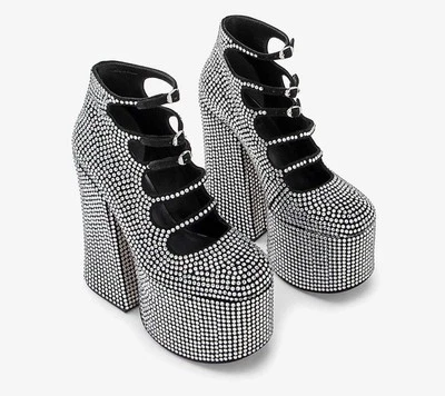 $650 MRSP | Marc Jacobs - The Rhinestone Kiki Ankle Boot | Black/Crystal | EU 40 - Image 1 of 4