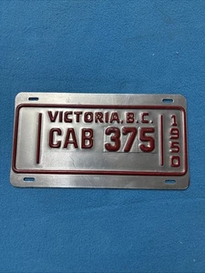 Targa CAB Victoria B C British Columbia 1950 vernice originale - Foto 1 di 2