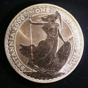 FOREIGN SILVER COIN - Great Britain, 2 Pounds, 2000, KM-1029, NICE UNC CONDITION - Picture 1 of 2