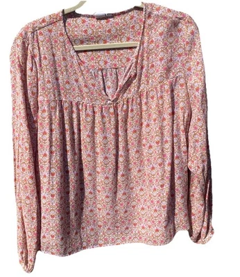 Gap Tent Style Hippie Boho Print Size Large Vibrant Pink And Gold Print - Image 1 of 4