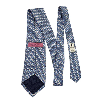 Vineyard Vines Mens Necktie Blue Silk Ice Cream Marthas Vineyard USA Novelty - Imagem 1 de 4