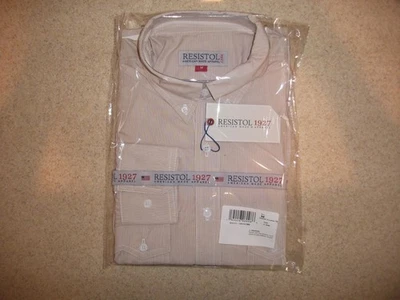 Resistol 1927 Men's Tan/Khaki Double Pocket Pinstripe Shirt NWT Made in USA!M - Image 1 of 4