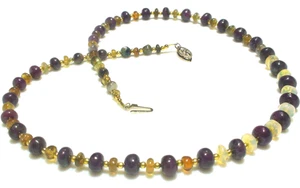 14K YELLOW GOLD 91.45 CARAT 100% NATURAL QUALITY UNHEATED RUBY, OPAL NECKLACE. - Picture 1 of 23