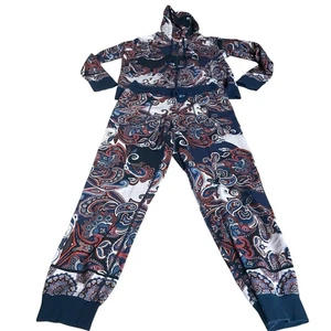 Johnny Was Paisley Print Modern Zip-Up Hoodie Jogger Pants Women’s Size Medium - Picture 1 of 14