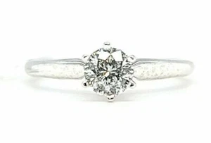 Timeless 14k White Gold 6 Prong Solitaire Diamond Engagement Ring - Picture 1 of 7