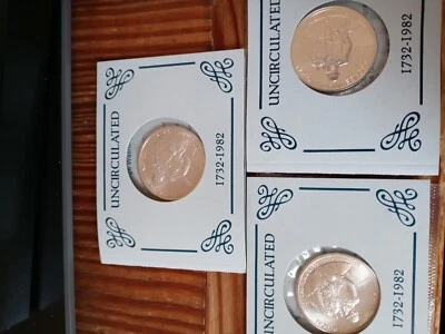 1732-1982 George Washington 90% Silver Proof & UNC Silver Half Dollar Coins, coa - Image 1 of 4