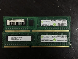 LOT of 2 RENDITION 8GB (2x4GB) DDR3-1333 PC3-10600U DESKTOP MEMORY RAM - Picture 1 of 2