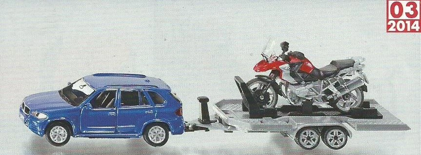 SIKU 1:55 DIE CAST AUTO CON RIMORCHIO E MOTO  NOVITA' 2014  ART 2547 - Immagine 1 di 1