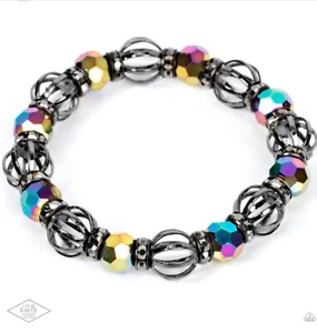 Paparazzi METRO SQUAD OIL SPILL Bracelet/STRETCH RARE !!! Life Of The Party BNW - Picture 1 of 7