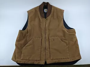 Chaleco de Colección Carhartt Para Hombre Beige Tostado Lona Pato Cremallera Completa Talla 3XL 14806 - Imagen 1 de 20