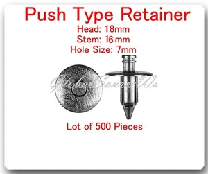 (500 Pc) Push Type Retainers Head 18mm Hole Size 7mm Stem L16 / 23mm Fits:Toyota - Bild 1 von 1