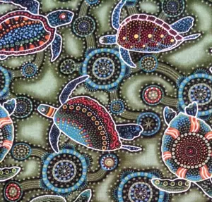 3 yds 44"W Cotton Reef Sea Turtles Ocean Down Under Oasis Fabrics #60-116 - Picture 1 of 13