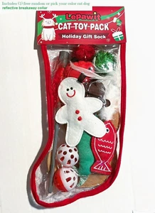 Cat Christmas Stocking 10Pcs Cat Interactive Set Catnip Toy Teaser Balls Feather - Picture 1 of 12