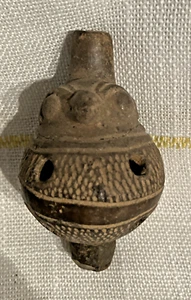 Silbato de cerámica precolombina fina búho halcón pájaro rapaz - Imagen 1 de 15