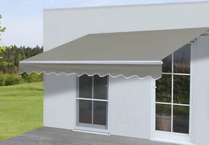 Alu-Markise H790, Gelenkarmmarkise Sonnenschutz, 4x3m Polyester grau-braun - Bild 1 von 7