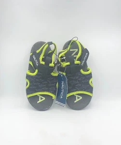 NEU NAUTICA SCHWARZ GRÜN JUNGEN SANDALE STRAND POOL GRÖSSE 10 - Bild 1 von 4