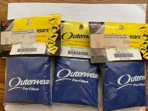 KT100 AIRBOX PRE-FILTER BY OUTERWEARS - 6"x10" - GO KART RACING - BLUE - 3 QTY - Picture 1 of 1