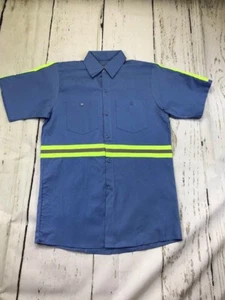 Hi Vis Reflective Shirts Safety Towing Work Uniform 100% Cotton Light Blue - Picture 1 of 8