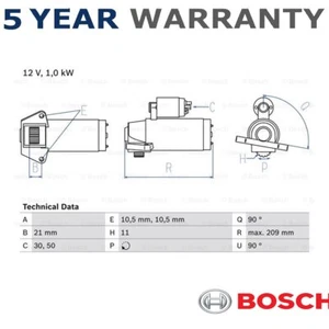 Bosch Starter Motor Fits Mazda 6 5 3 1.8 2.0 + Other Models - Picture 1 of 4