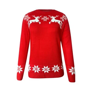 Maglione maglia girocollo Herrnalise donna taglia media stampa natalizia - Foto 1 di 6