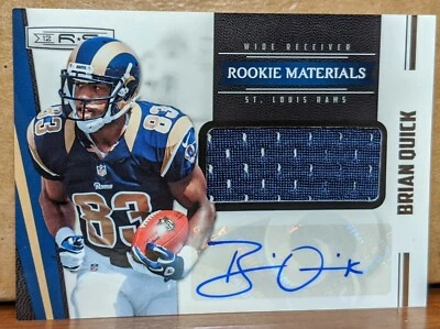 2012 Rookie Materials Brian Quick Jersey Auto Appalachian State 🏈 Rams /499 - Image 1 of 2