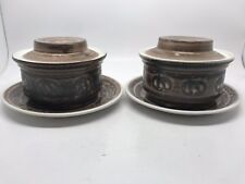 2 Cinque Ports “The Monastery Rye” Pottery Bowls With Lids And Saucers - Soup?