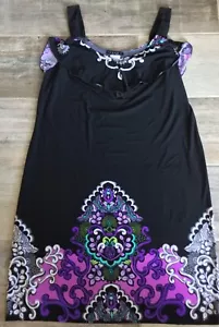 Tiana B New York Multicoloured Sleeveless Graphic Tunic Dress Size 18 - Picture 1 of 7