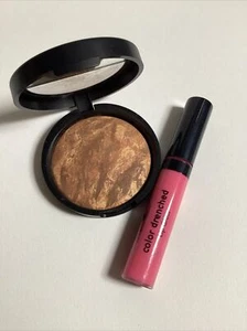 Laura Geller Balance N Brighten Powder Foundation Deep & Poppin Pink Lip Gloss - Picture 1 of 4