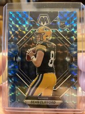 2023 Panini Mosaic Sean Clifford #361 Blue Reactive SP Prizm Rookie Card Packers