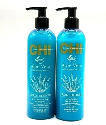 Champú y acondicionador definido Chi Aloe Vera Curls Curls 11,5 oz Duo Foto 1 de 2