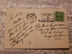 George Washington Green 1 Cent Stamp Rare 1945 POSTCARD RED CROSS - Picture 1 of 4