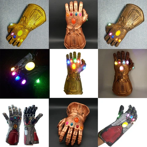 Thanos / Iron Man Infinity War Gauntlet Gloves w/LED Light For Marvel Avengers Cover