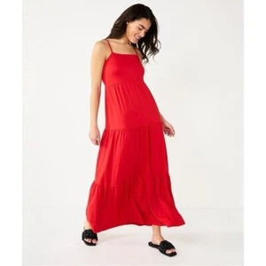 NWT SO Tiered Maxi Dress Red Juniors Size XXL - Picture 1 of 2