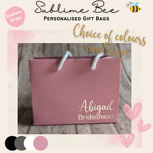 Custom Wedding Party Gift Bags, Choice of colours & Sizes, Bridal Party Bags