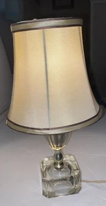 Clear Glass 12.5 Vanity/Boudoir Bedside Lamp Vintage Art Deco Ornate Faceted - Picture 1 of 5