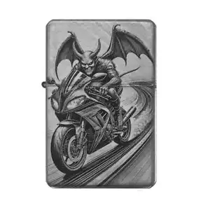 Motorrad Devil Feuerzeug Diabolo Lasergravur + Gravurtext personalisierbar - Bild 1 von 8