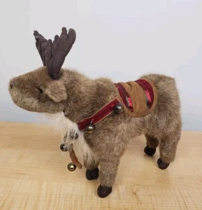The Bearington Collection Campana V Cervo Peluche Decorato Renna Sella Campane-Leggi - Foto 1 di 13