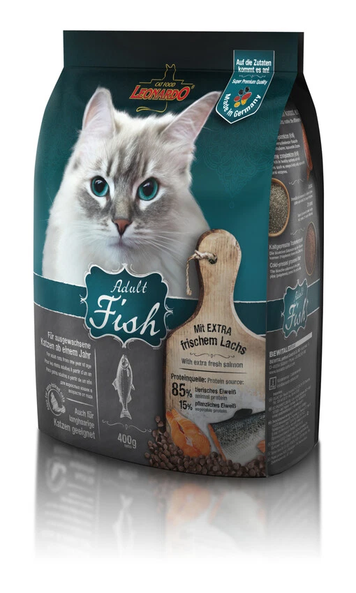 Katzen Trockenfutter - Adult Fish mit Fisch & Reis 400g - Leonardo Katzenfutter - Bild 1 von 1