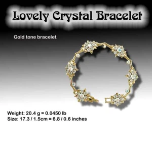 Crystal Rosettes in a Gold tone Tennis Bracelet - Picture 1 of 1