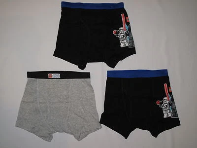 NUEVO CON ETIQUETAS LEGO STAR WARS 3 BOY Calzoncillos Boxer Ropa Interior Talla 4 Negro, Gris Foto 1 de 4