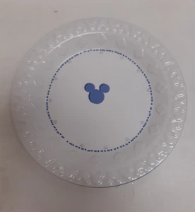 Disney Theme Parks Dinner Plate Mickey Mouse Gourmet Deep Blue White 275mm Boxed - Picture 1 of 7