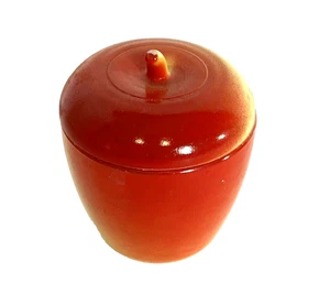 Hazel Atlas Apple Shape Jar Lid Jam Jelly Kitchen Container Vintage Ombre - Picture 1 of 9