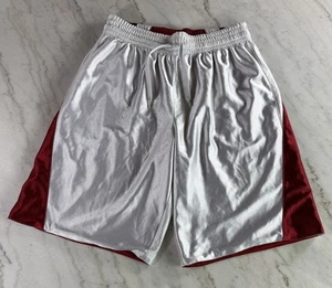 TekGear Dazzle Shiny Basketball Reversible Shorts Red / White Size Large - Picture 1 of 5
