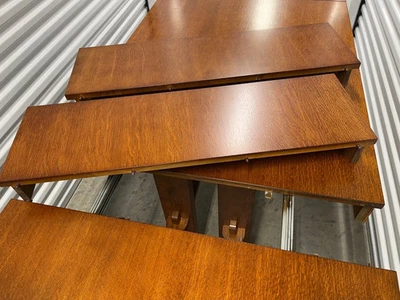 Oak Mission Arts & Crafts Dining Table & 6 Chairs by Bassett Furniture - Image 1 of 4