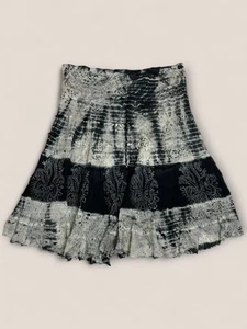 Black & White Dark Moody Midi Skirt Size UK 22 US 18 Goth Grunge - Picture 1 of 9