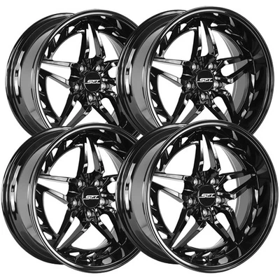 (Set of 4) Shift HF37 Injector 18x8.5 5x112 +30mm Gloss Black Wheels Rims - Image 1 of 4