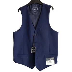 Size 18 Boys Vest Navy Blue Wedding Ringbearer Jos A Bank Kids Polyester Nwt New - Picture 1 of 24