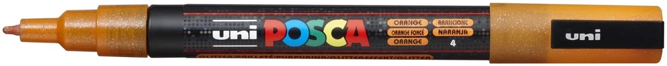 POSCA 3M Paint Marker Fine Bullet Tip Pen 0.9mm-1.3mm-Glitter Orange - PC-3M-197 - Image 1 of 1